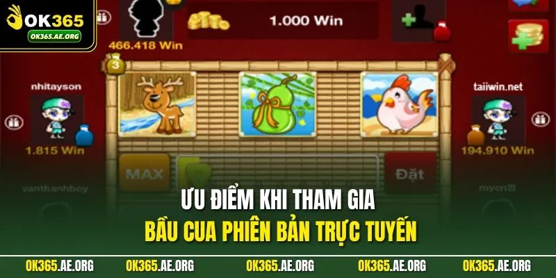 Mẹo Đánh Bầu Cua Trên Điện Thoại Dễ Thắng Nhất Tại OK365 2 Ưu điểm khi tham gia bầu cua phiên bản trực tuyến